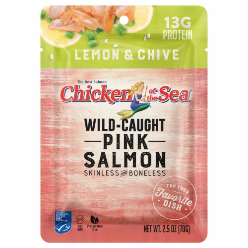 Chicken of the Sea® Lemon & Chive Skinless & Boneless Wild-Caught Pink Salmon Perspective: front