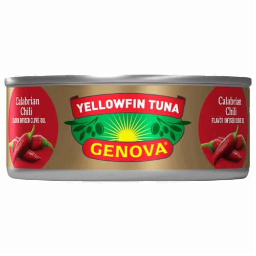Genova® Calabrian Chili Yellowfin Tuna in Olive Oil Perspective: front