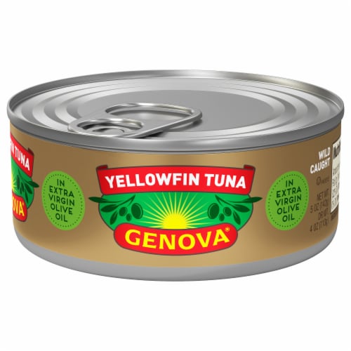 Genova® Yellowfin Tuna in Extra Virgin Olive Oil with Sea Salt Perspective: front