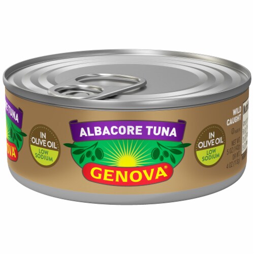 Genova No Salt Added Albacore Tuna in Olive Oil Perspective: front