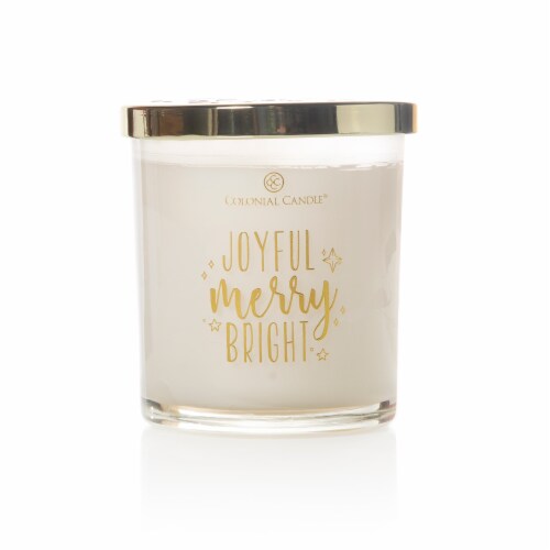 Colonial Candle® Joyful Merry Bright Jar Candle - White Perspective: front