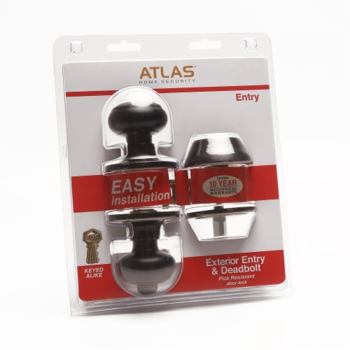 Atlas Exterior Entry and Deadbolt Combo Kit - Oil Rubbed Bronze Perspective: front