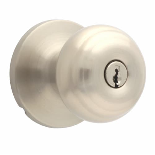 Atlas Classic Entry Door Knob - Satin Nickel Perspective: front
