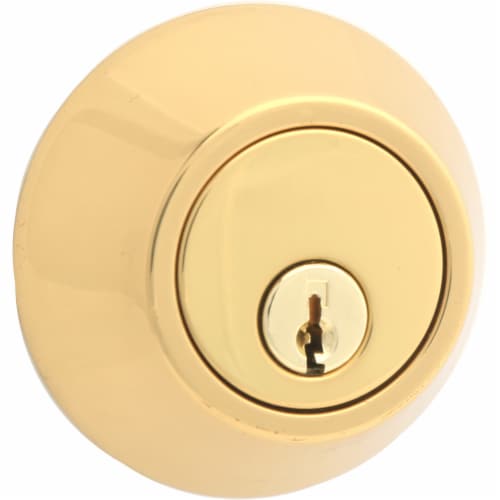 Atlas Polished Brass Single Cylinder Deadbolt Perspective: front