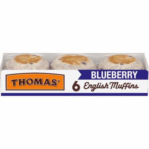 Thomas' Nooks & Crannies Blueberry English Muffins Perspective: front