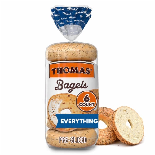 Thomas' Pre-Sliced Everything Bagels Perspective: front