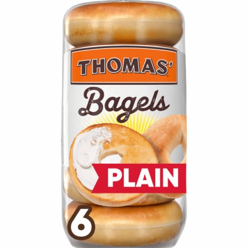 Thomas' Pre-Sliced Plain Bagels Perspective: front
