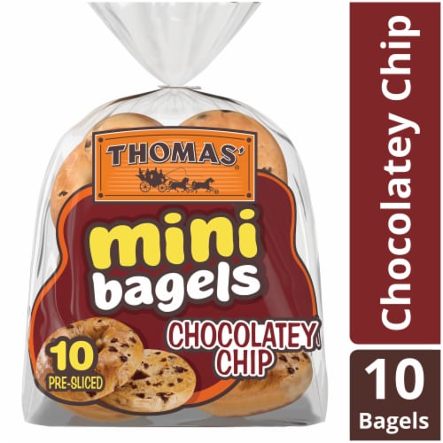 Thomas' Pre-Sliced Chocolately Chip Mini Bagels Perspective: front