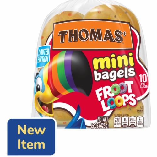Thomas' Froot Loops Mini Bagels Perspective: front