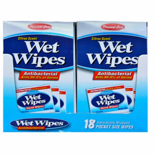 ANTIBACTERIAL HAND WIPES 18 PACK