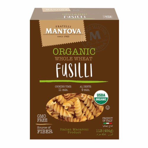 Organic Whole Wheat Semolina Fusilli 16 oz (Pack of 4) Perspective: front