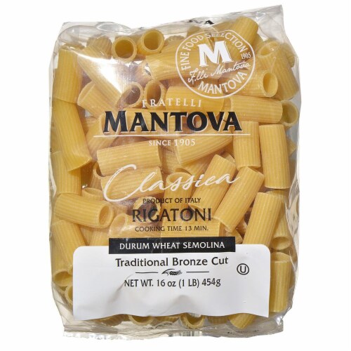 Bronze Die Durum Wheat Semolina Rigatoni 16 oz (Pack of 4) Perspective: front