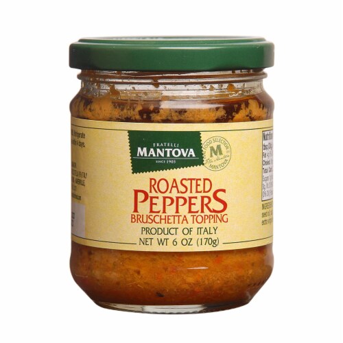Mantova Roasted Peppers Bruschetta Topping Perspective: front