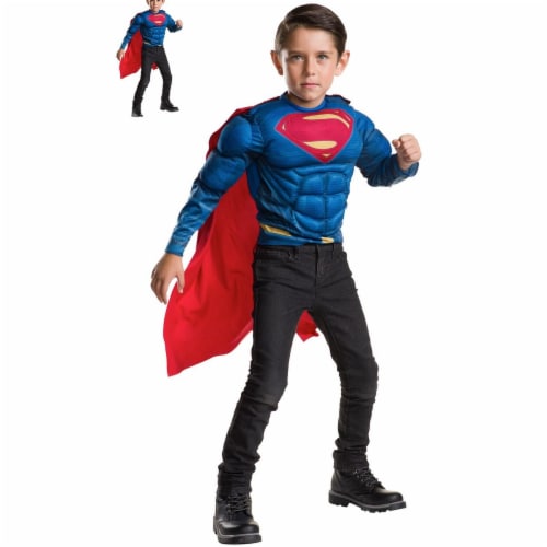 Imagine Superman Deluxe Muscle Chest Shirt & Cape Set&#44; One Size Costume Perspective: front