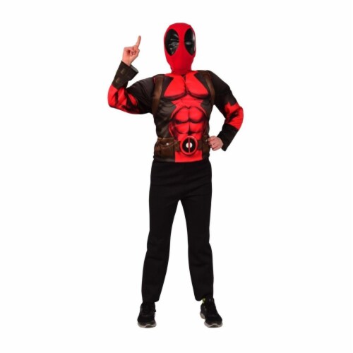 Imagine Deadpool Deluxe Mask & Costume Top Set, Medium Perspective: front