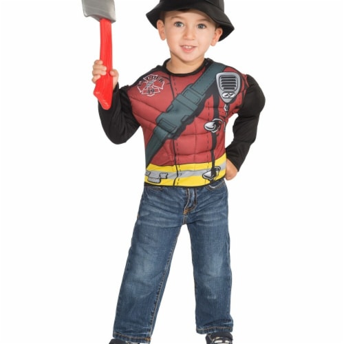 Imagine 274614 Fire Fighter Muscle Chest Shirt Set - One Size Perspective: front