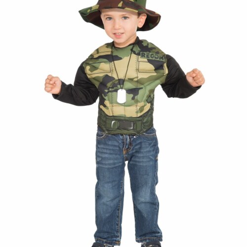 Imagine Army Combat Muscle Chest Shirt Set - One Size Costume Perspective: front