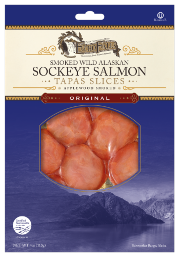Echo Falls® Wild Alaskan Original Style Sockeye Salmon Tapas Slices Perspective: front