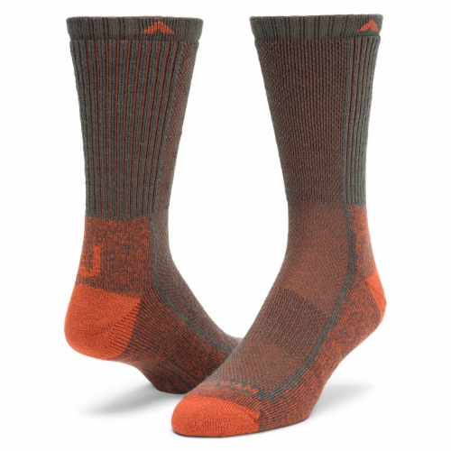 Wigwam Cool Lite Hiker Crew Sock - Charcoal/Orange Perspective: front