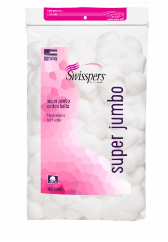 Swisspers Jumbo Plus Cotton Balls Perspective: front