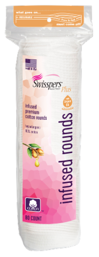 Swisspers Premium Argan Oil Infused Cotton Rounds Perspective: front