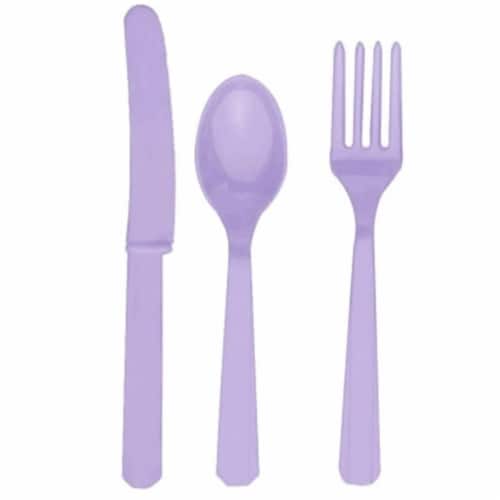 Amscan 236351 Lavender Forks- Knives & Spoons- 8 each Perspective: front