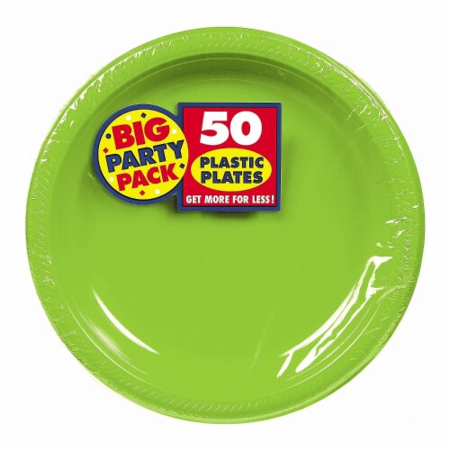 Amscan 10.25 Kiwi Big Party Pack Round Plastic Plate 2 Pack 50 Per