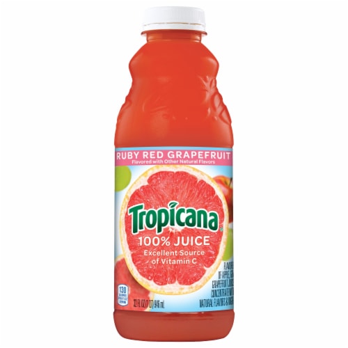 Tropicana® Ruby Red Grapefruit 100% Juice Bottle Perspective: front