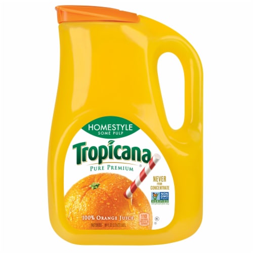 Tropicana Homestyle Some Pulp Pure Premium 100% Orange Juice Perspective: front