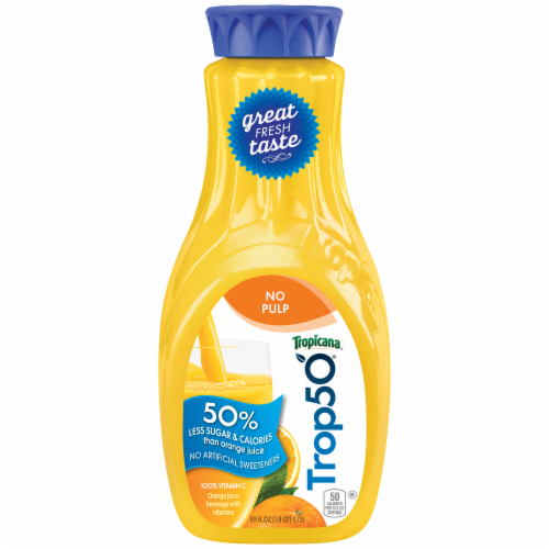 Tropicana Trop50 No Pulp Orange Juice Perspective: front