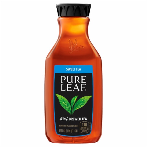 Pure Leaf Iced Tea Real Brewed Black Tea Sweetened Bottle Perspective: front