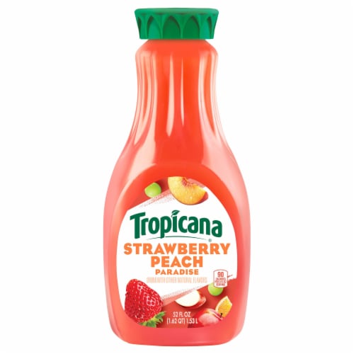 Tropicana® Strawberry Peach Juice 52 fl oz Bottle Perspective: front