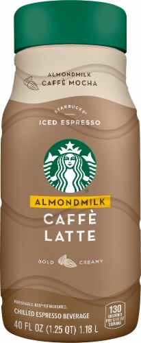 Starbucks Caffe Latte Almond Milk Chilled Espresso Coffee Beverage Perspective: front