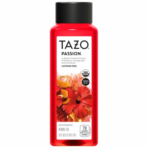 Tazo Passion USDA Organic Herbal Bottled Tea Drink Perspective: front