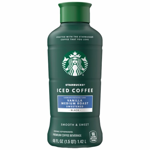 Starbucks Medium Roast Vanilla Sweetened Iced Coffee Perspective: front