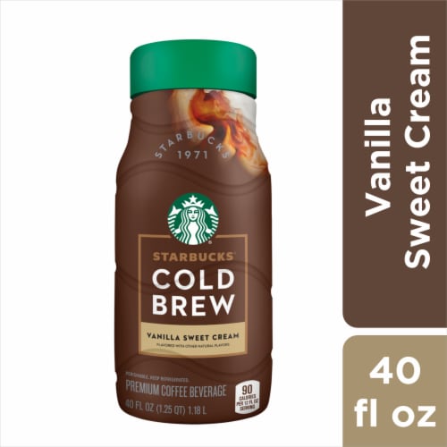 Starbucks® Premium Vanilla Sweet Cream Cold Brew Iced Coffee Carton Perspective: front