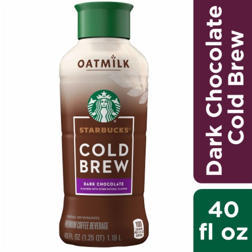 Starbucks® Dark Chocolate Oat Milk Cold Brew Premium Coffee Beverage Perspective: front