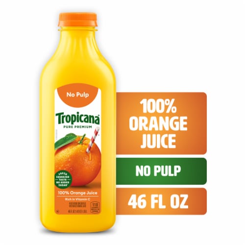 Tropicana Pure Premium Original No Pulp No Sugar Added 100% Orange Juice Perspective: front