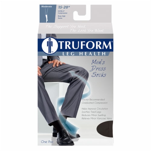 Truform Leg Health Men's Compression Dress Socks - Black, X-Large - Kroger