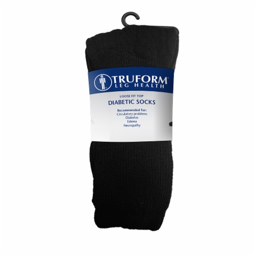 Truform Leg Health Loose Fit Top Diabetic Socks - 3 Pack - Black Perspective: front