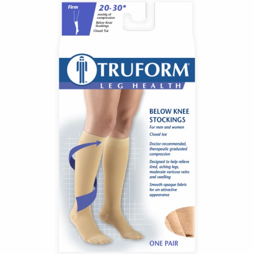 Truform Leg Health Below Knee Compression Stockings - Beige, X-Large - QFC