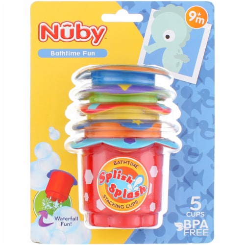 Nuby Splish Splash Stacking Cups, 9m+, 5 Ct Perspective: front