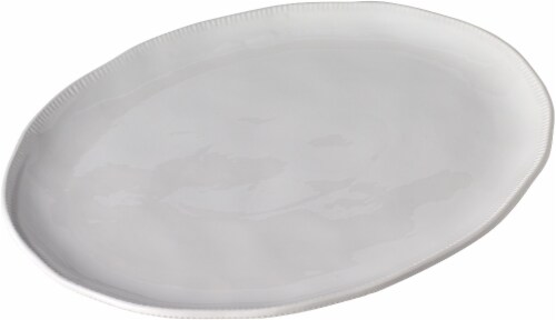 Tabletops Gallery Harvest Oval Platter - White Perspective: front