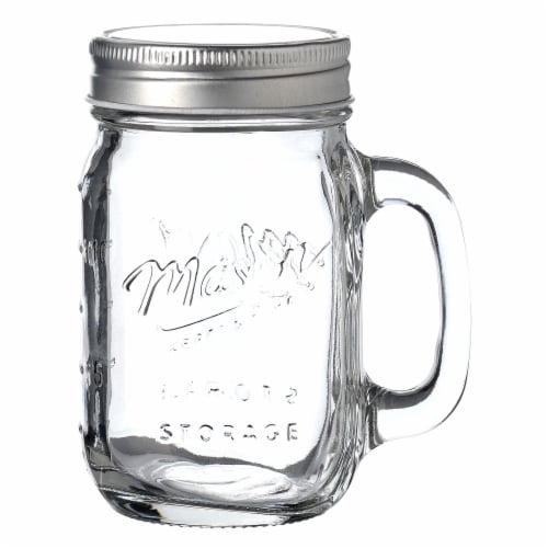 Mason Glass Jar with Lid and Handle, 16 oz - Kroger