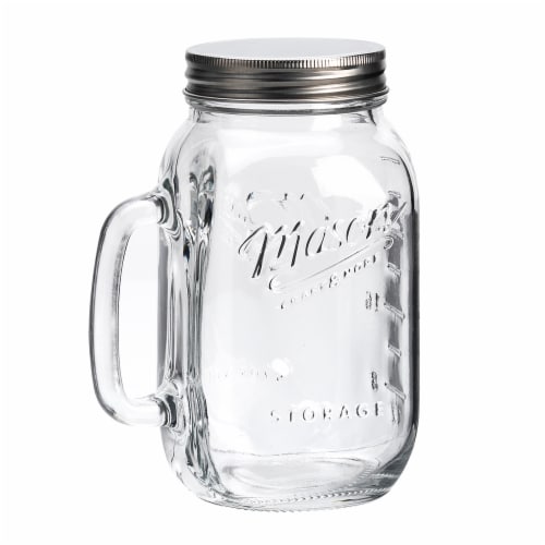 Mason Craft & More Glass Jar with Handle and Lid - Clear, 32 oz - Pay Less  Super Markets