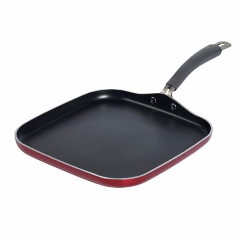 Epicurious Square Non-Stick Aluminum Griddle Pan - Red Perspective: front