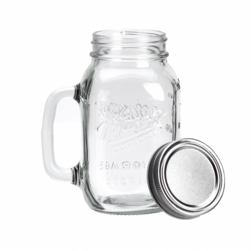 Mason Craft & More Mason Jar with Metal Lid - Clear Perspective: front