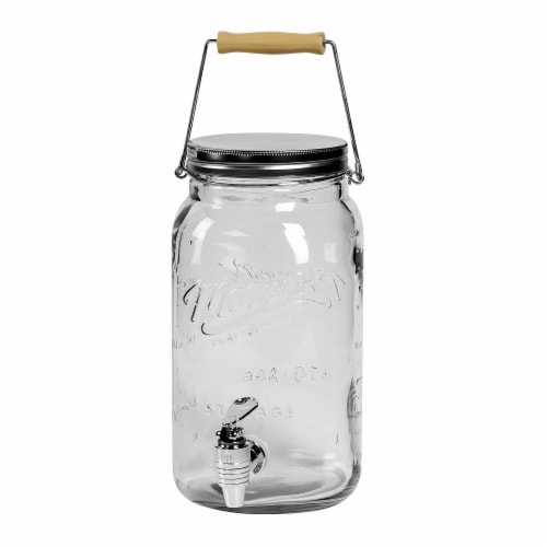 Mason Craft and More Glass Drink Dispenser with Lid - Clear Perspective: front