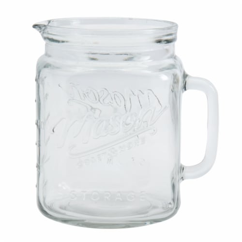 Set of 6 Clear Glass Beverage Pitcher 60 oz