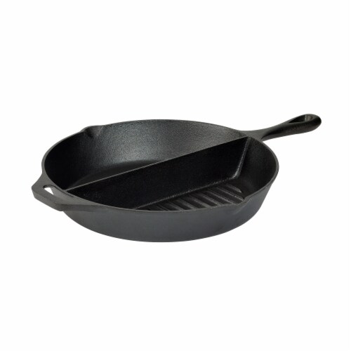 Tabletops 2-Section Cast Iron Round Grill/Griddle Perspective: front